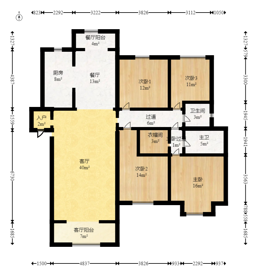 山水人家三期 4室2厅2卫 90.0万 山水人家三期 4室2厅2卫 90.0万户型图
