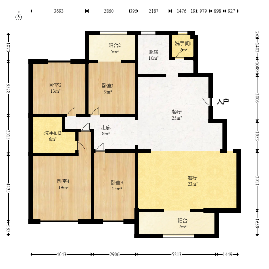 新点苑  4室2厅2卫    101.0万室内图1