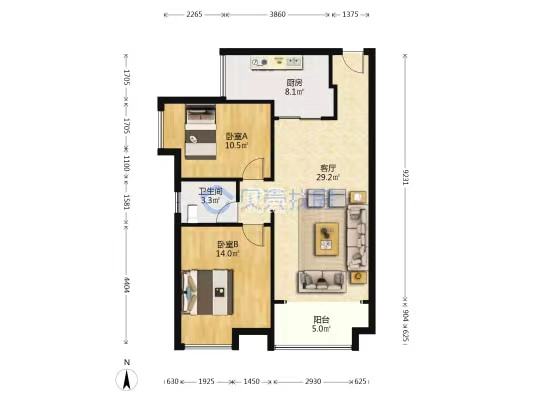 红盾雅园  2室2厅2卫    47.0万
