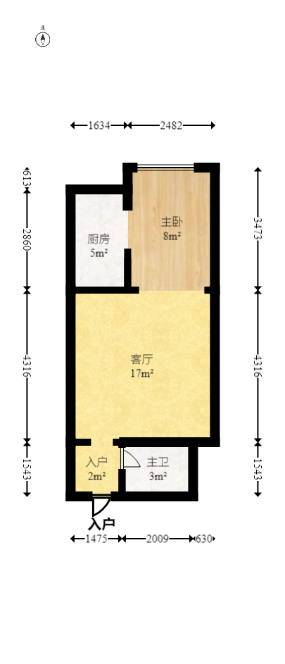 先锋东外滩  1室1厅1卫   32.00万室内图1