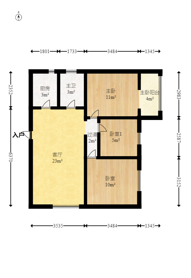 星典时代 3室2厅1卫 80.0万 星典时代 3室2厅1卫 80.0万户型图