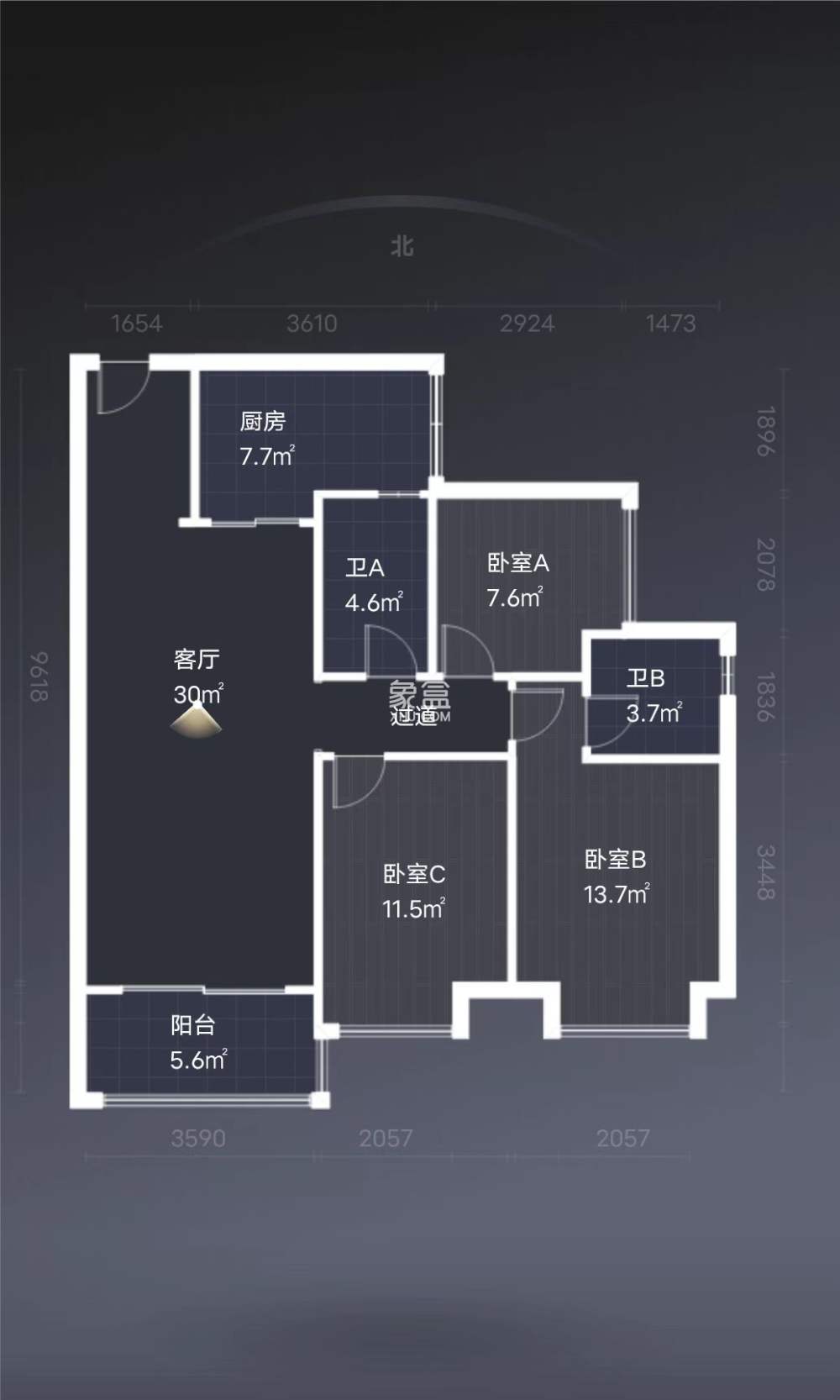 蓝溪谷  3室2厅1卫   48.00万