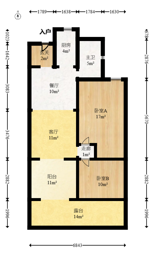 鑫远悦城（鑫远悦时代）  3室2厅1卫   100.00万室内图1
