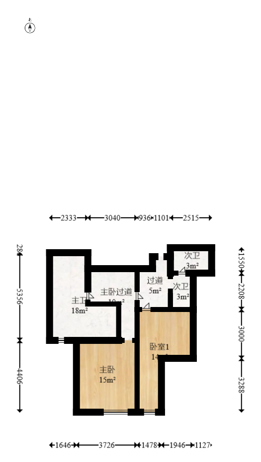 兴汉大厦  3室2厅2卫   159.00万户型图