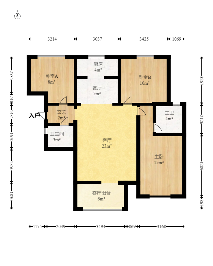 澳海澜庭  3室2厅1卫    75.0万室内图1