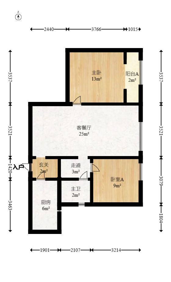 万科金域华府三四期  2室2厅1卫   91.00万