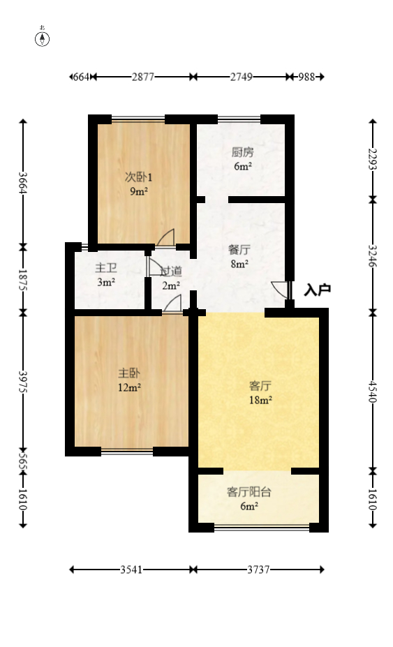 谷山乐园  2室2厅1卫   58.80万室内图1