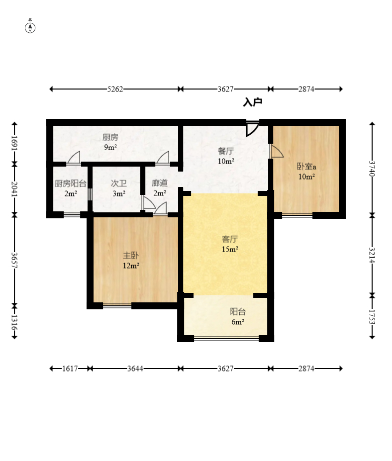 保利麓谷林语B区  4室2厅2卫   155.00万室内图1