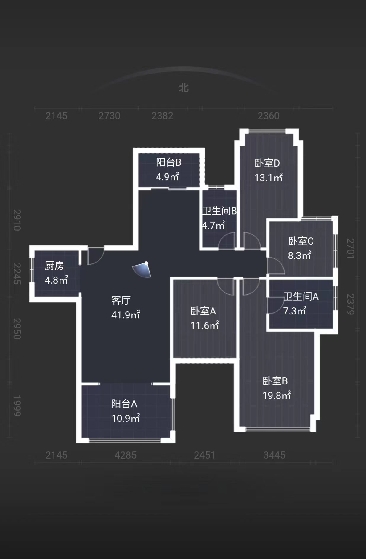 佳兆业金域天下二期 4室2厅2卫 76.00万 佳兆业金域天下二期 4室2厅2卫 76.00万室内图