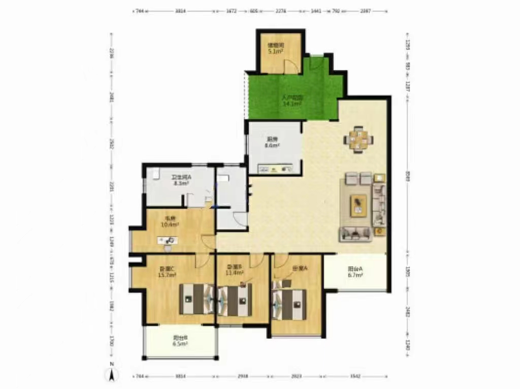 流金岁月-华晨国际  4室2厅2卫    86.8万 流金岁月-华晨国际  4室2厅2卫    86.8万室内图
