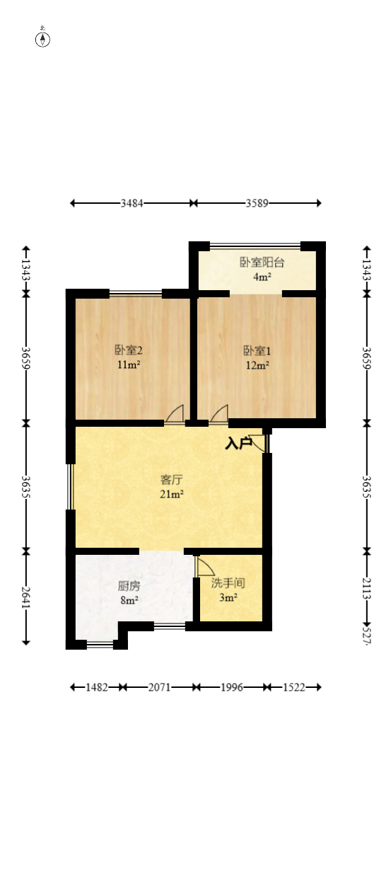 骆家坝小区  2室2厅1卫   52.00万室内图1