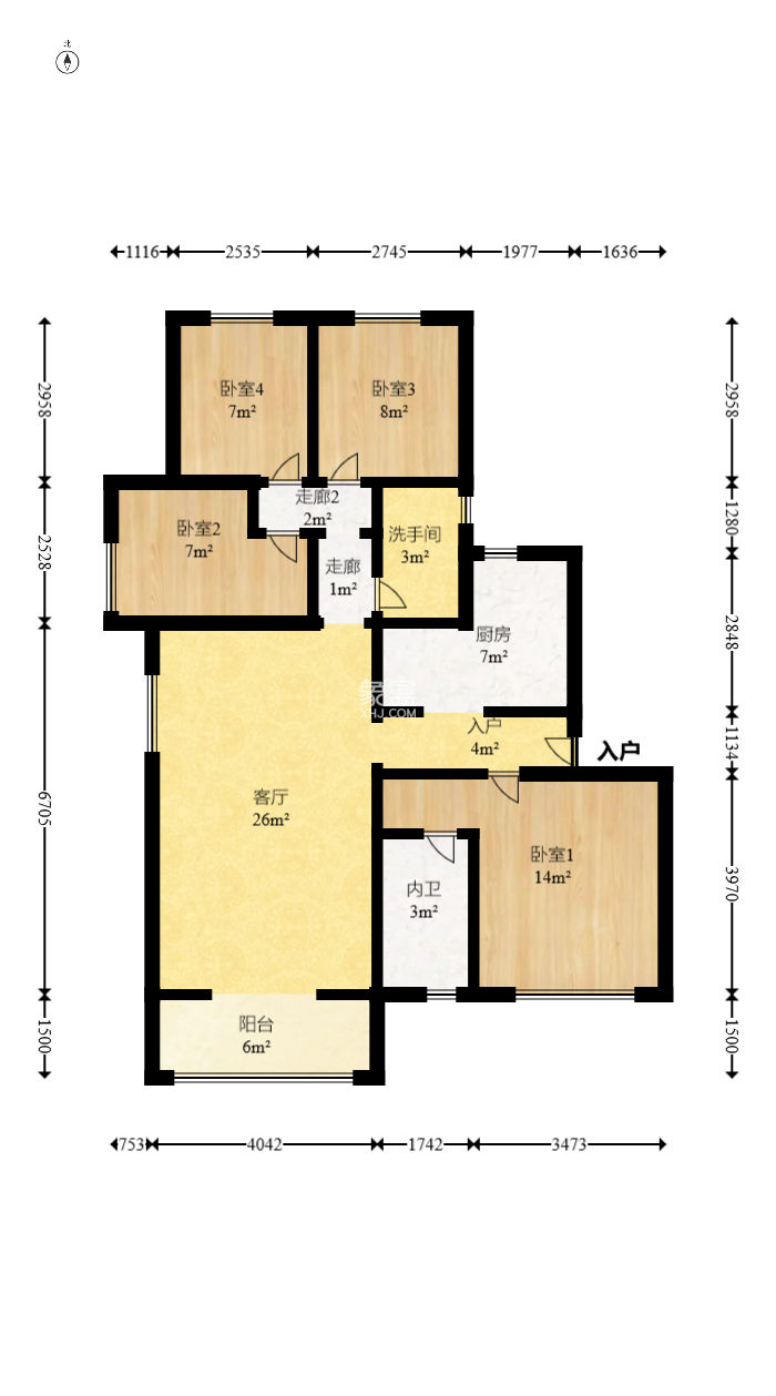 新华都万家城  4室2厅1卫    120.0万