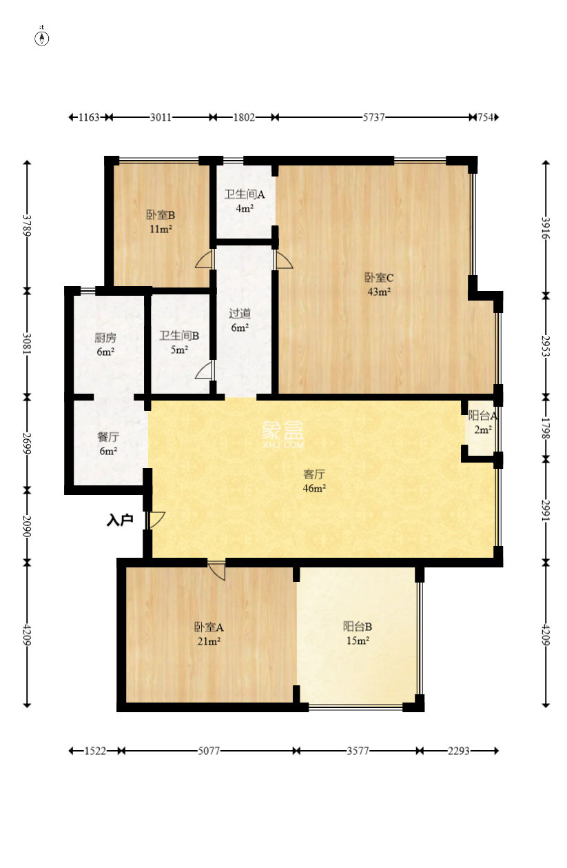 新奧大廈  4室2廳2衛(wèi)   200.00萬