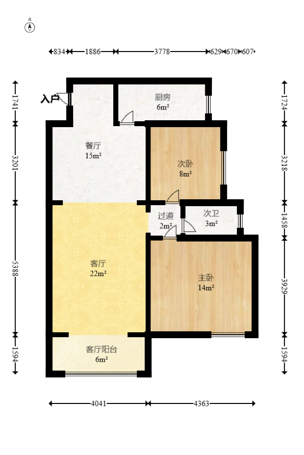 金麓西岸和苑  2室1厅1卫    80.88万室内图1