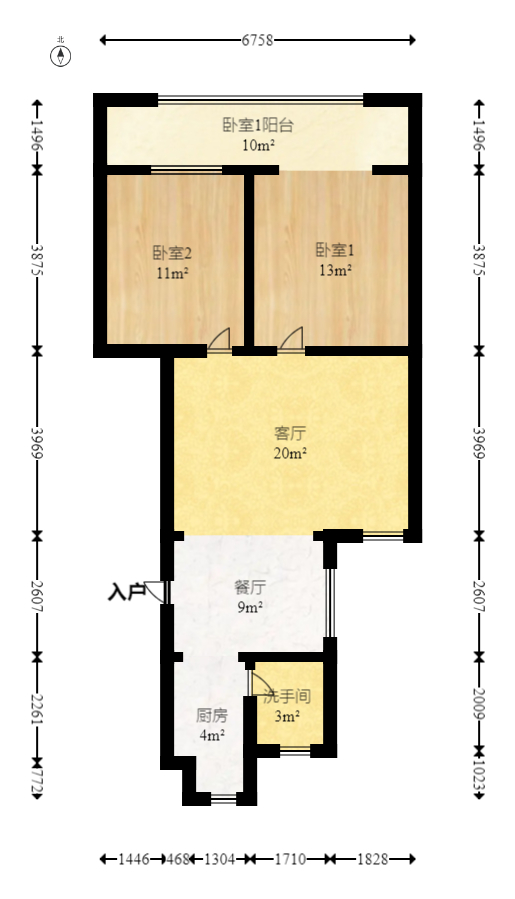 省水院宿舍  2室2厅1卫   100.00万室内图1