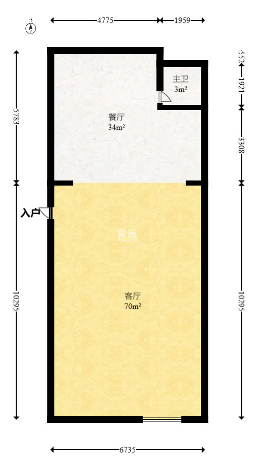 新时代广场  1室1厅1卫   54.00万