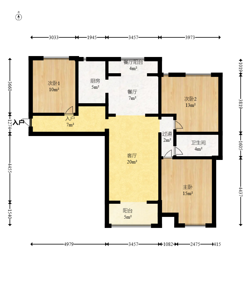 海伦春天  3室2厅2卫   100.00万 海伦春天  3室2厅2卫   100.00万户型图