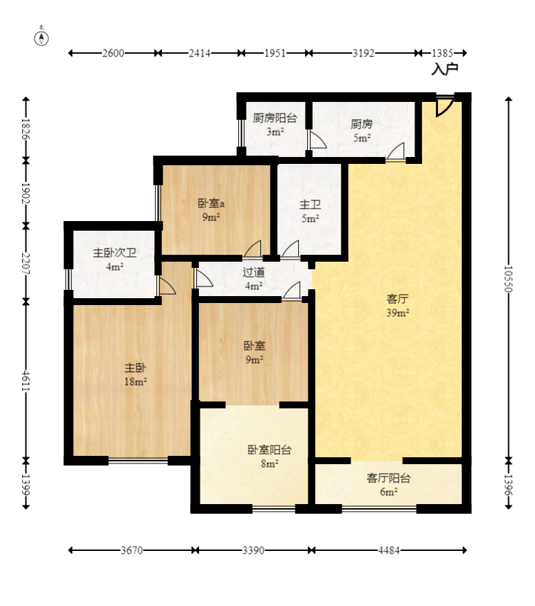 好望谷  3室2厅2卫   79.00万室内图1