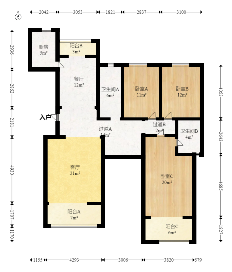 双盈卧龙湾 4室2厅2卫 124.80万 双盈卧龙湾 4室2厅2卫 124.80万户型图