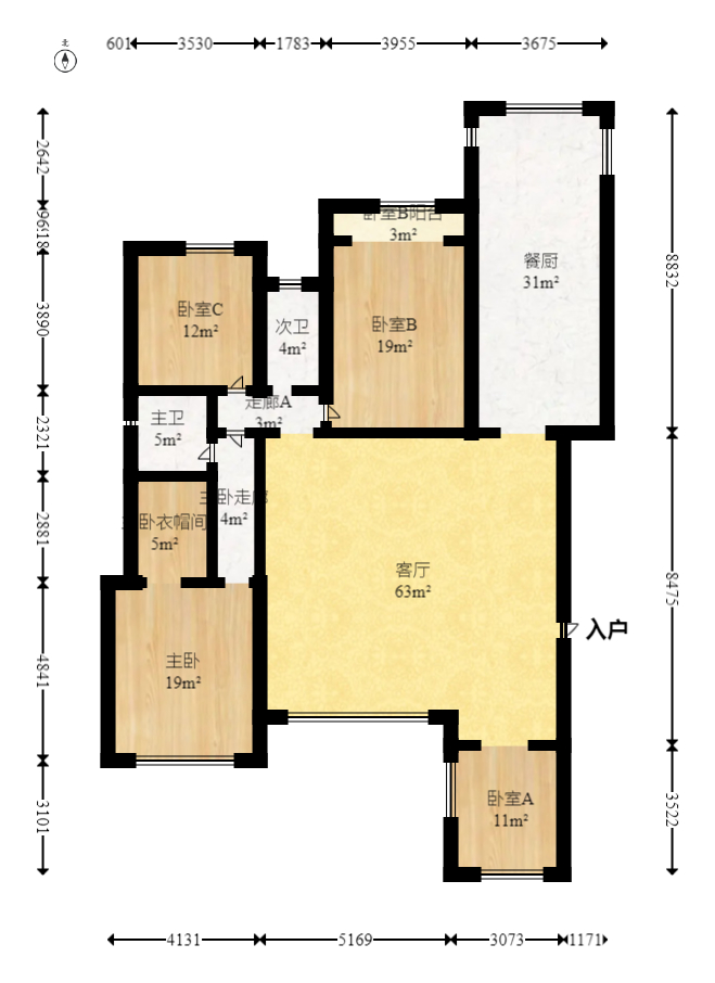 中建芙蓉和苑  4室2厅1卫   378.80万室内图1
