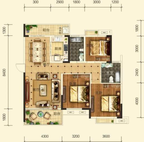 逸都花园 3室2厅1卫 46.0万 逸都花园 3室2厅1卫 46.0万室内图