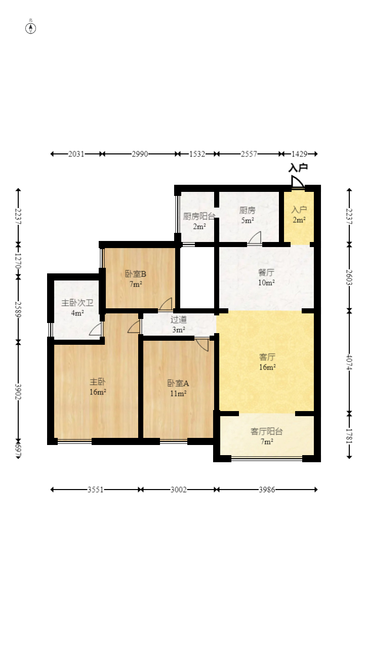 尚都花园城 3室2厅2卫 72.80万 尚都花园城 3室2厅2卫 72.80万户型图