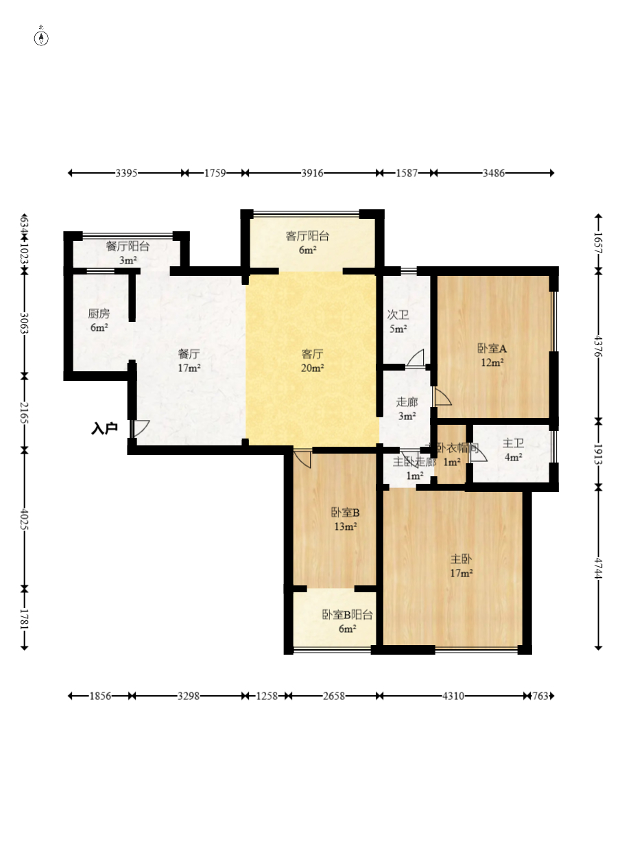 湘江雅颂居 3室2厅2卫 178.00万 湘江雅颂居 3室2厅2卫 178.00万户型图