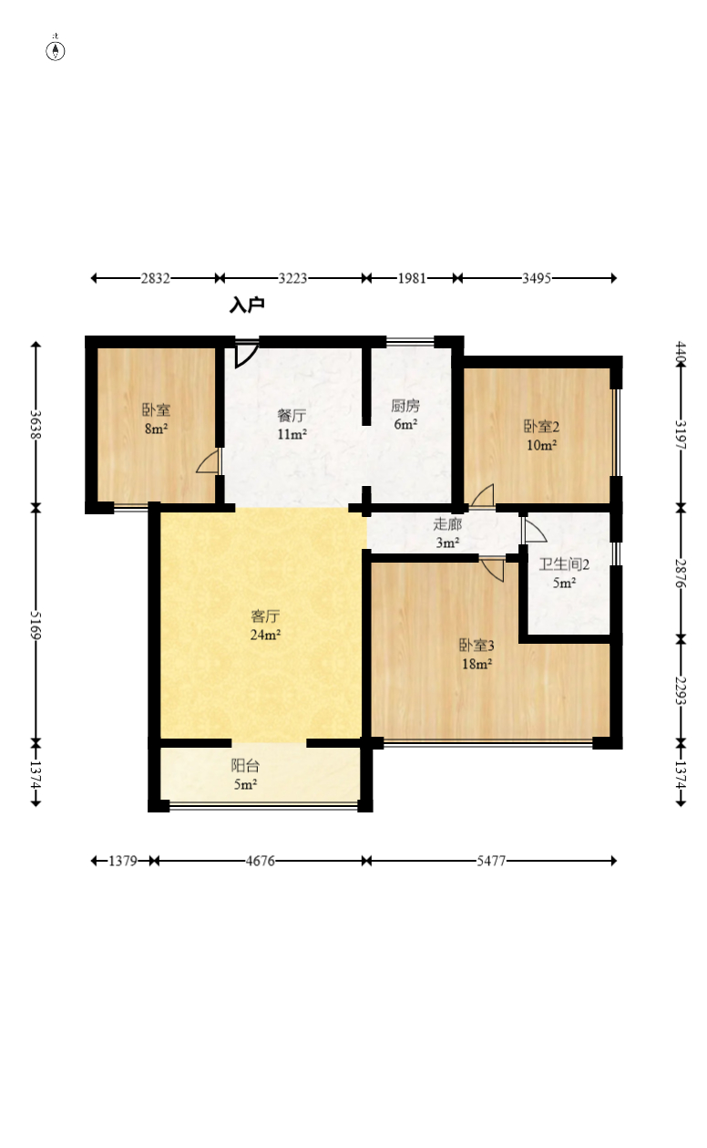 时代星城 3室2厅2卫 63.38万 时代星城 3室2厅2卫 63.38万户型图