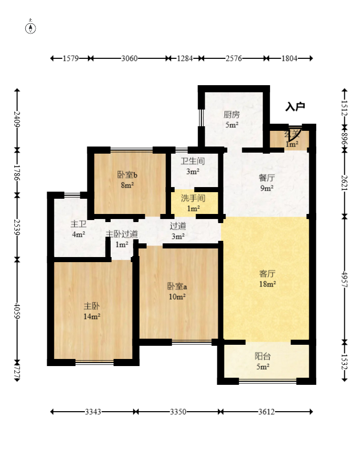 新城国际花都  3室2厅2卫   83.90万 新城国际花都  3室2厅2卫   83.90万户型图