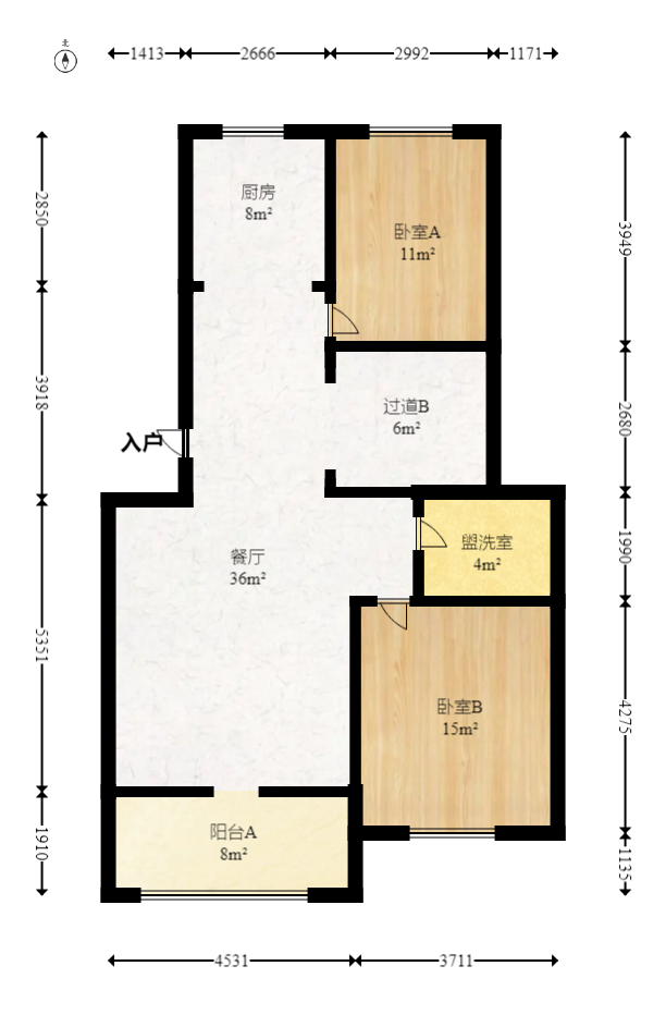 澳海月亮湾  3室2厅2卫   112.90万室内图1
