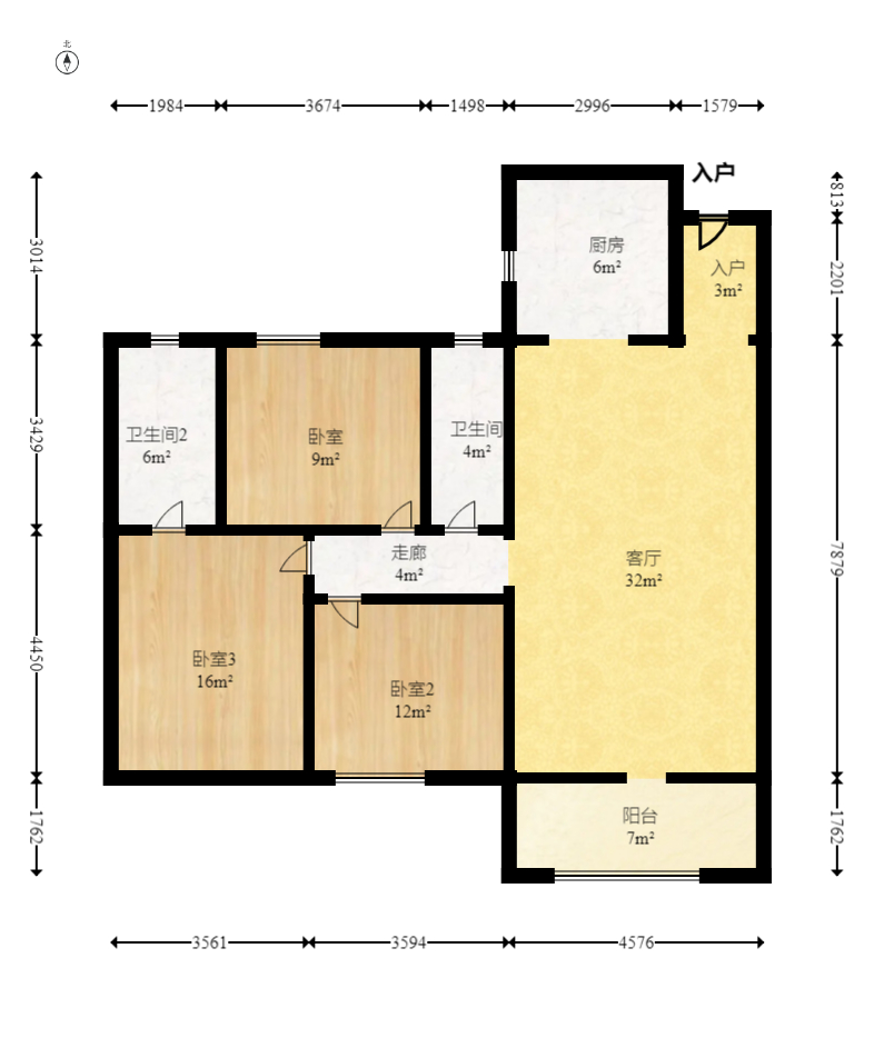 中交中央公园D4区 3室2厅2卫 108.0万 中交中央公园D4区 3室2厅2卫 108.0万户型图
