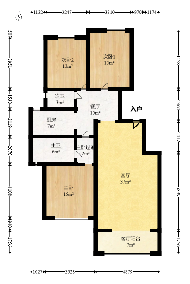 金色山庄  3室2厅2卫    89.94万室内图1
