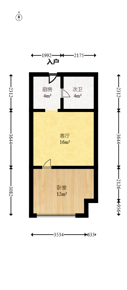 奥克斯广场  1室1厅1卫   45.00万室内图1