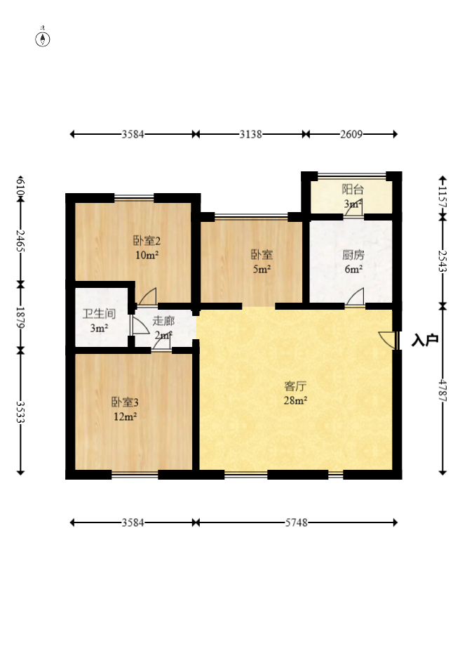 中国铁建国际城一期  3室2厅1卫   54.80万 中国铁建国际城一期  3室2厅1卫   54.80万户型图