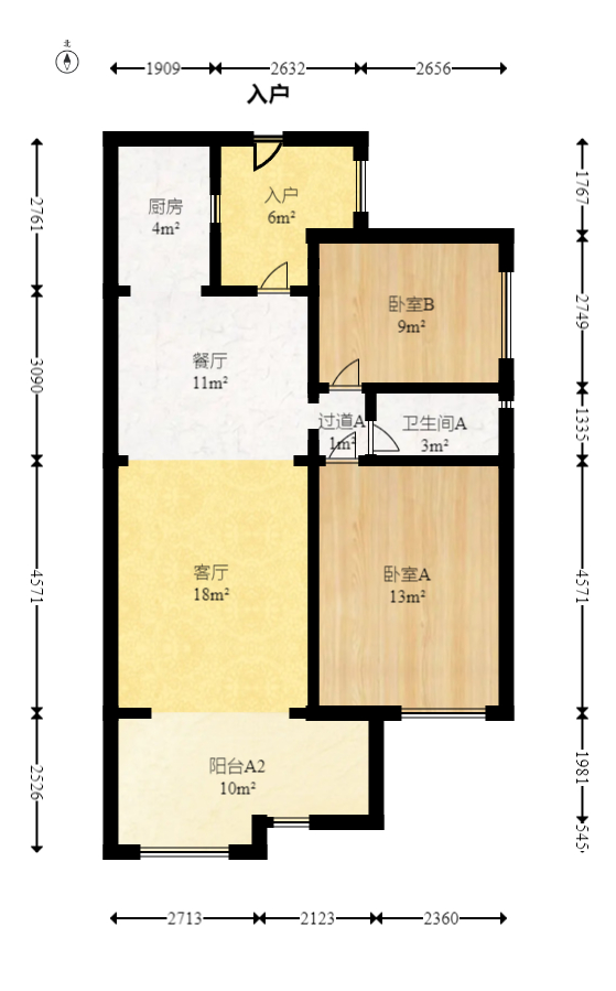 时代倾城一期 3室2厅1卫 79.80万 时代倾城一期 3室2厅1卫 79.80万户型图