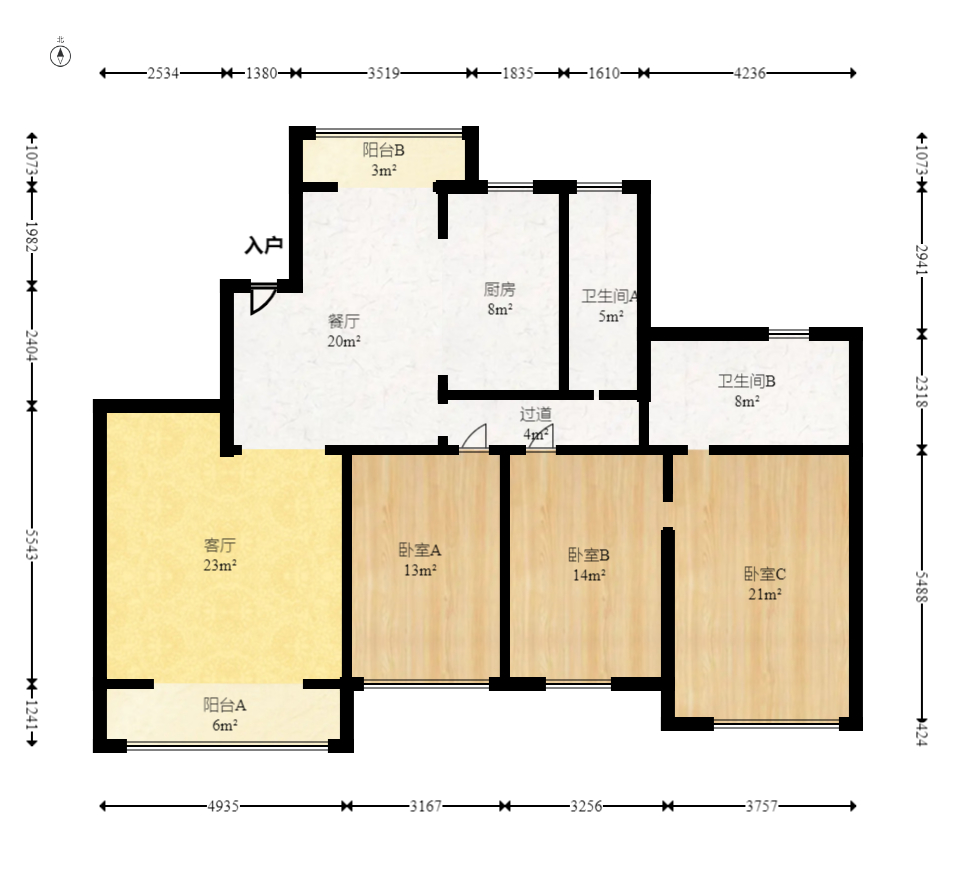 圣爵菲斯  3室2厅1卫   115.00万室内图1