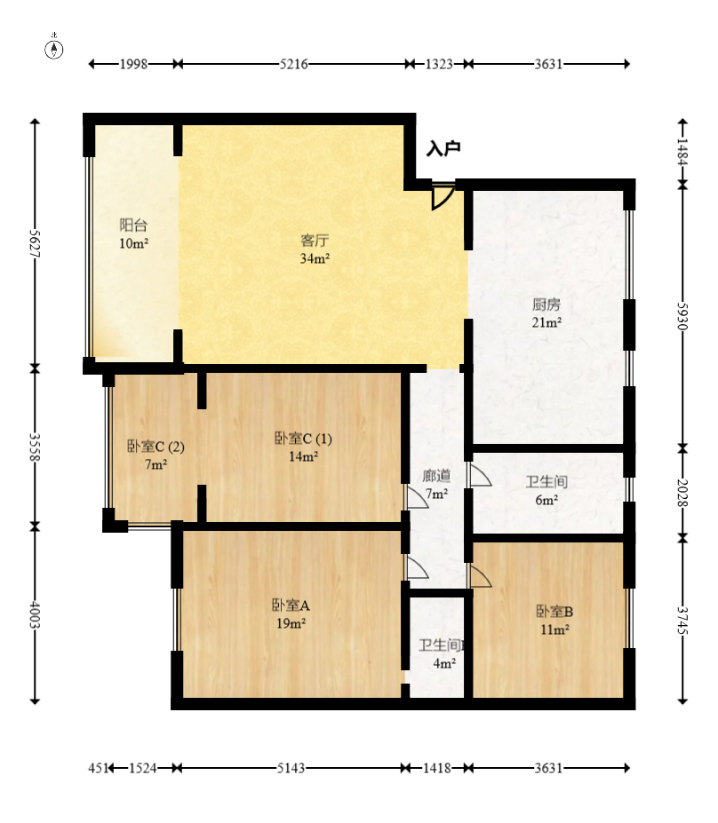 湘仪家园  3室2厅2卫   103.00万室内图1
