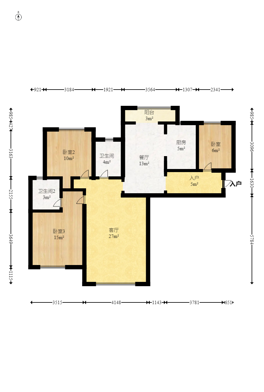 芙蓉万国城MOMA(卓越汇富苑) 3室2厅2卫 85.00万 芙蓉万国城MOMA(卓越汇富苑) 3室2厅2卫 85.00万户型图