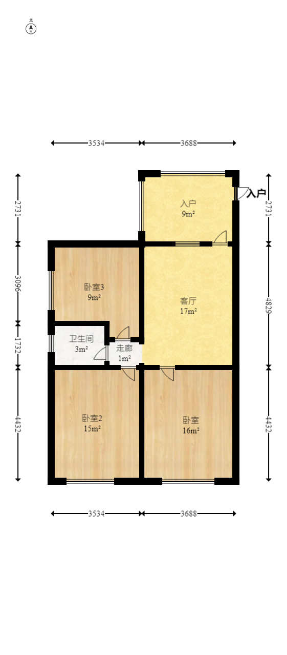 华天LOHO小镇 3室2厅1卫 36.00万 华天LOHO小镇 3室2厅1卫 36.00万户型图