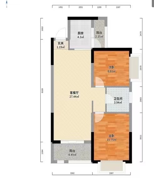 城市公园  2室2厅1卫   35.00万