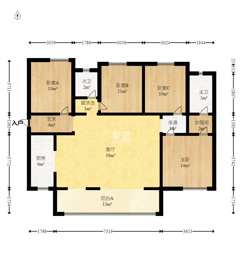 鑫苑木莲世家  4室2厅2卫   155.00万