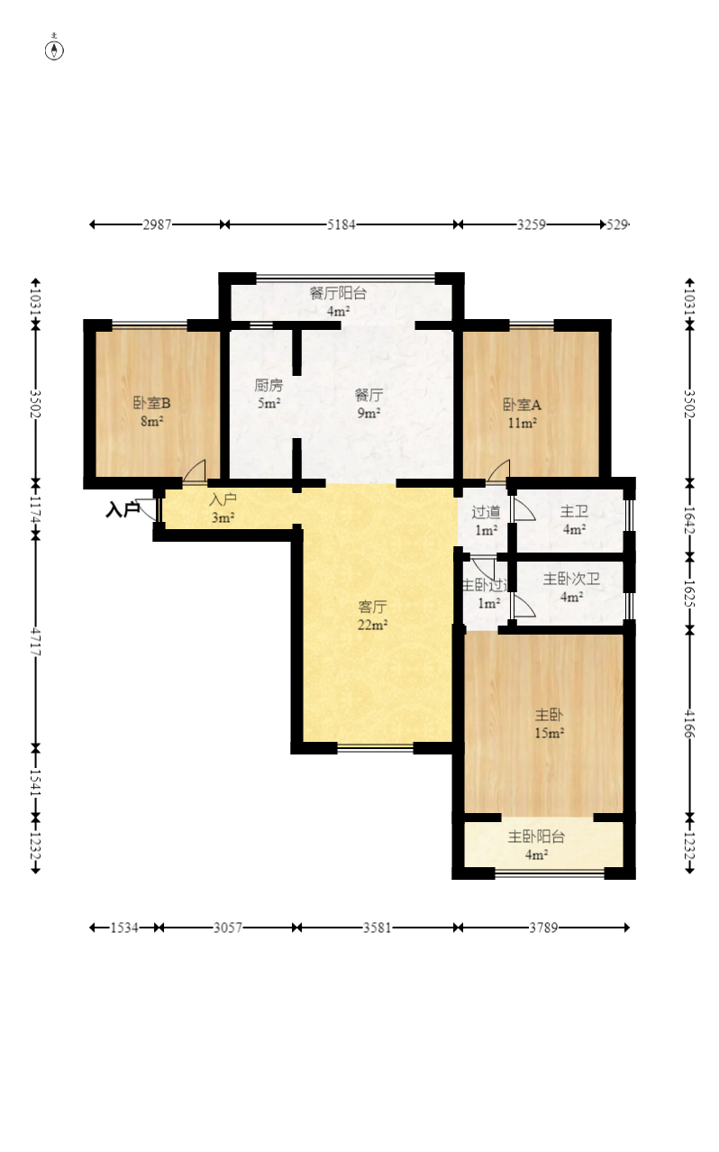 香槟小镇(香槟花苑) 3室2厅2卫 66.80万 香槟小镇(香槟花苑) 3室2厅2卫 66.80万户型图