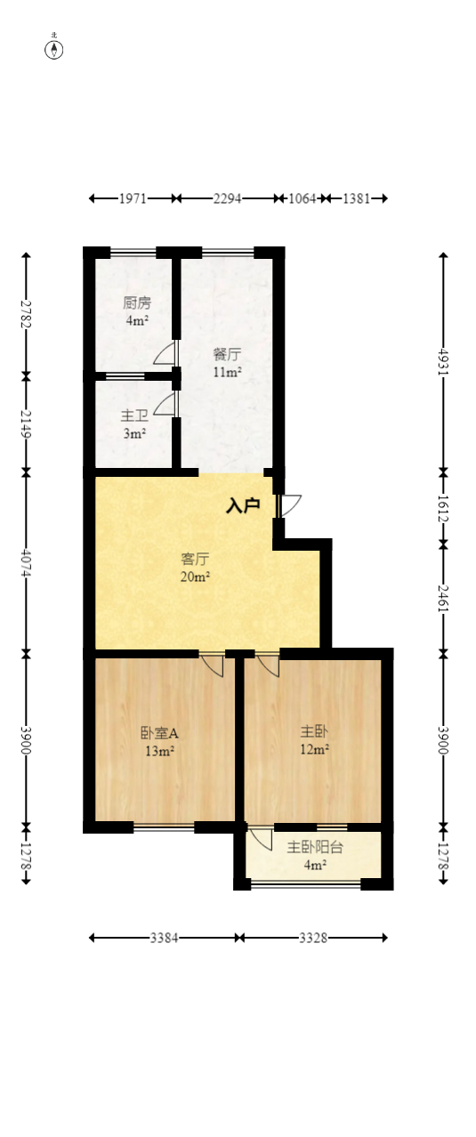 中南汽车世界  2室2厅1卫    30.8万室内图1