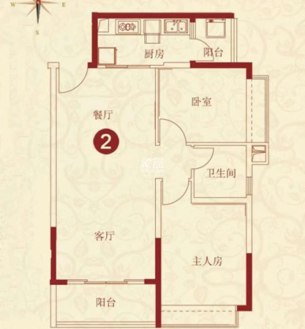 天伦国际  2室1厅1卫   2600.00元/月室内图