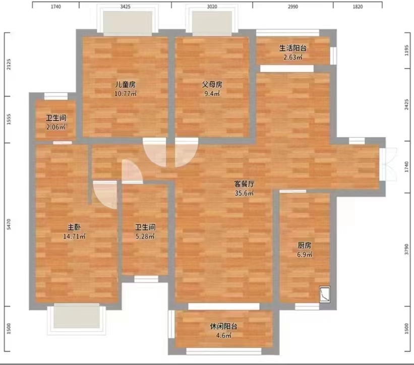 城市公园 3室2厅2卫 62.80万 城市公园 3室2厅2卫 62.80万室内图