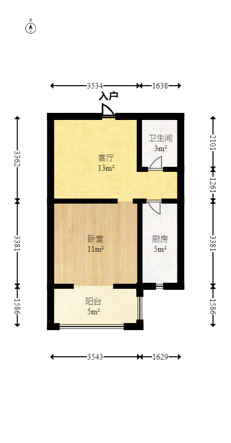 爵士湘  1室1厅1卫    21.8万室内图1