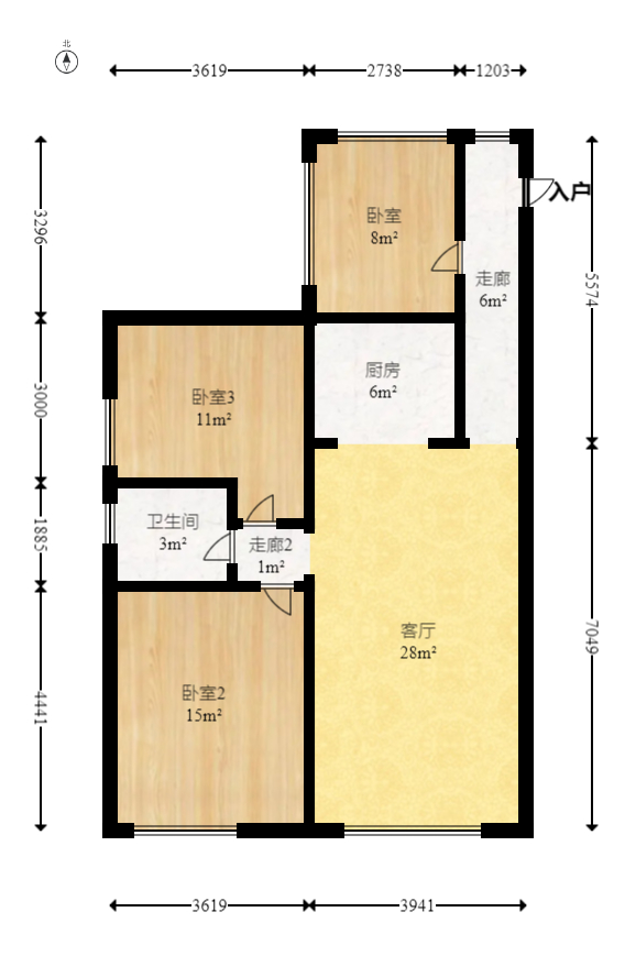 华天LOHO小镇  3室2厅1卫    58.78万室内图1