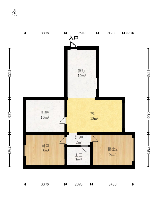 保利香槟国际 3室2厅2卫 90.80万 保利香槟国际 3室2厅2卫 90.80万户型图
