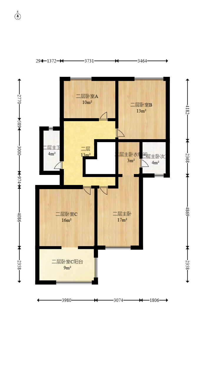 湘龙家园 5室2厅3卫 258.00万 湘龙家园 5室2厅3卫 258.00万户型图
