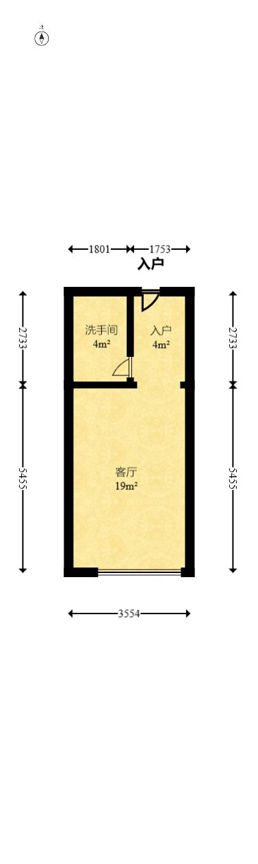 明昇壹城（明昇时代广场）三期  1室1厅1卫   47.80万室内图1